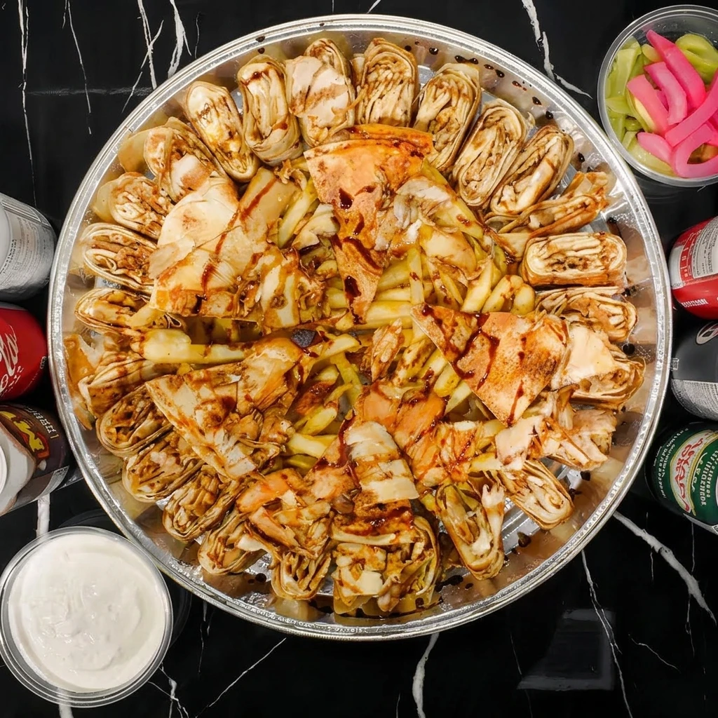Family Tray at Al Zain London, Ontario — a shareable tray of chicken or beef shawarma for group dining